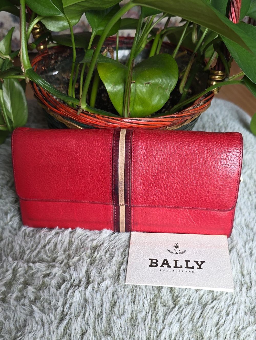 Bally Red Leather Wallet